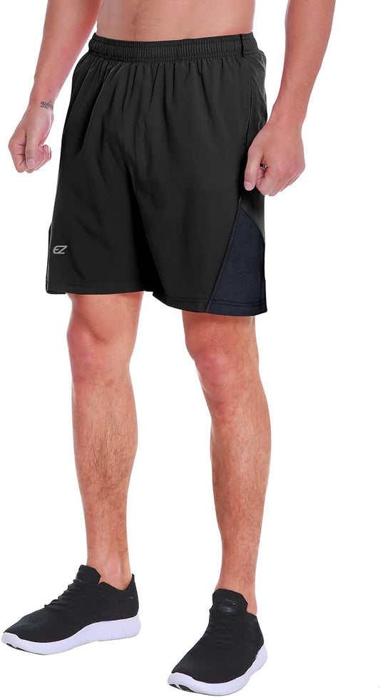 Men'S 7 Inch Quick Dry Running Shorts Workout Sport Fitness Short with Liner Zip Pocket